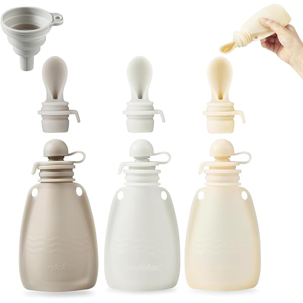 Moonkie - Lot De 6 Pots Bébé Silicone 4oz - Hermétiques, Sans BPA, Pour Repas Et Lait Maternel