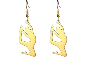 EUEAVAN Inspiration gymnastique Dangle boucles d'oreilles Ballet/ballerine/gymnaste boucles d'oreilles gymnaste équipe USA gymnaste bijoux cadeaux pour femmes Coach fille Sport amour