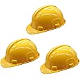 SAFEDOT SDH-401 NAPE Safety Helmet with Ratchet Adjustment & 6 Point Cradle Construction Worker HDPE Hat Personal Protective Equipment (3 Pcs)