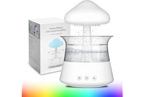 RENIFAN Humidifier for Bedroom, Air Humidifier with Rainfall Sounds, Air Humidifier with LED Night Light for Home, Living Room, Office, Kids, Baby Nursery & Plants