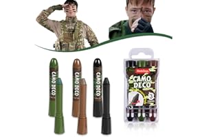KSJEHW 3 Piezas Palitos de Pintura Facial de Camuflaje, Palos Maquillaje de Camuflaj Militar Kit, Portátil Tres Colores Palos de Maquillaje, para Militar Caza en la Naturaleza Deportes al Aire Libre