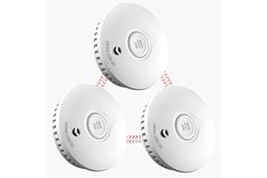 RUAN Detector de Humo en Red con batería de 10 años, Detector de Humo en Red por Radio, Alarma de Incendios con Prueba Q, Alarma de Incendios en Red con certificación EN14604 y CE, Juego de 2