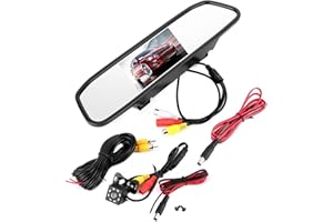 KIMISS Gorgeri 4.3in HD Voiture rétroviseur Moniteur 8LED Vision Nocturne étanche caméra de recul