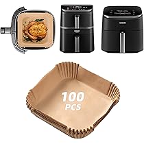 Rooster voor heteluchtfriteuse, 7 stuks, manden voor airfryer, 20,5 x 20,5 x 4,5 cm, stapelbare manden voor airfryers met clips/siliconen hoeken, geschikt voor heteluchtfriteuse, oven, stoompan, enz