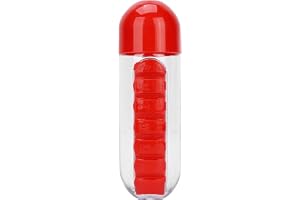 2 i 1 Box Organizer med Vattenflaska, Medicin Förvaring Vattenflaska Rese Medicin Behållare Vatten Daglig Case Organizer