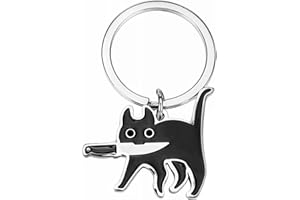 Mabor Prezenty dla miłośników kotów czarny kot rzeczy brelok dla taty mamy fajne rzeczy tematyczne dekoracje śmieszne Halloween kosz prezenty świąteczne dla kochanków nastolatek kobiet, Czarny