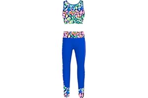 Aislor Conjuntos Deportivos para Niña Estampado de Camuflaje Crop Top Corto y Pantalones Leggings Elásticos Niños Chandal Ropa Deportiva Traje de Fitness Gym Correr