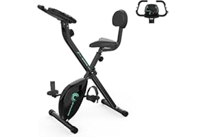 GEARSTONE Cyclette,Bicicletta magnetica pieghevole,Bicicletta da fitness,Trainer indoor pieghevole per allenamento cardio a casa,Sensore del polso,Supporto per telefono,
