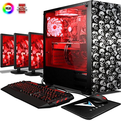 VIBOX Pyro RSR770-73 Gaming PC Ordenador de sobremesa con Cup n de Juego 3X Triple 22 HD Monitor 4 1GHz AMD Ryzen 8-Core Procesador Radeon RX 570 Tarjeta Grafica 8GB DDR4 RAM 1TB HDD Sin OS VIBOX Pyro RSR770-73 Gaming PC Ordenador de sobremesa con Cup n de Juego 3X Triple 22 HD Monitor 4 1GHz AMD Ryzen 8-Core Procesador Radeon RX 570 Tarjeta Grafica 8GB DDR4 RAM 1TB HDD Sin OS