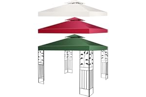 GOPLUS Techo de Repuesto para cenador, 3 x 3 m, Techo de Repuesto para cenador, Cubierta Impermeable, Doble Techo, Lona de Techo, Lona de pavillión(Verde Oscuro)