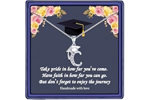 TINGN Graduation Gifts for Her 2024 Initial Necklaces, 26 Initial Meaningful Cap Pendant Graduation Necklace Friendship Gifts for Women Friends College High School Graduation Gifts for Him Her 2024