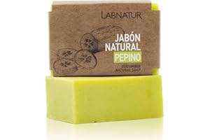 S&S COSMETICA NATURAL JABON NATURAL LABNATUR 100g PEPINO. 100% Vegano. Natural con aceites esenciales. Terapéuticos Cuidado Espinillas Repara e Hidrata Cara y Cuerpo.