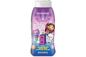 NATURAVERDE Kids - Bagnoschiuma Gabby's Dollhouse 250ml, Formula Delicata con Estratto di Camomilla, Dermatologicamente Testato