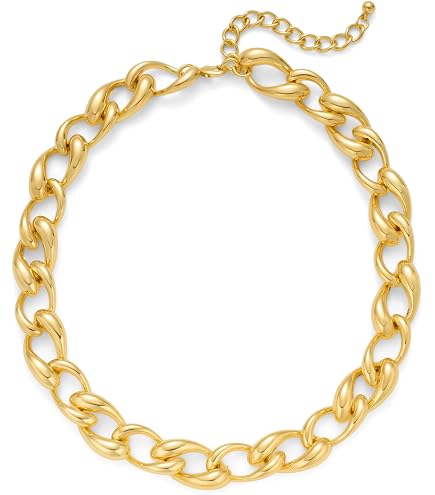 PuRui Collana girocollo a catena robusta punk per donna Collana con colletto a strati color oro Hip Hop Gioielli di moda 36 PuRui Collana girocollo a catena robusta punk per donna Collana con colletto a strati color oro Hip Hop Gioielli di moda 36