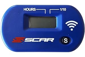 SCAR Compteur d'heures horaire sans fil vibration Moto Cross Enduro Quad Moto Compatible avec YAMAHA KTM HONDA KAWASAKI SUZUKI HUSQVARNA BETA SHERCO GASGAS - Bleu