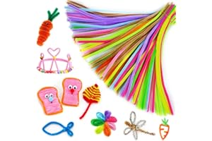 KARSEEN 100pieces Pipe Cleaners,Arts and Crafts for Kids,Pastel Pipe Cleaners Tinsel Arts Chenille Stems (10Colors)