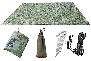 DHLIIQQ Auvent de tourisme - Bâche de tente - Ultraléger - Abri de jardin - Abri de camping - P0N4 Outdo - Camouflage - Imperméable