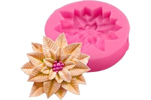 Stampo per candele agrifoglio - Stampo in silicone con foglie di agrifoglio di Natale | Stampo in silicone natalizio per colata di resina, foglie di bacche Stampi per fondente per decorare Hinaa