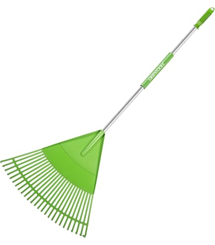 Lot De 2 Râteaux à Feuilles Novatool - 75 Cm De Large, 30 Dents En Plastique, Manche Réglable Jusqu'à 1,76 M