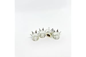 TAHOES LUXE TAHOES Juego de 4 Tapones de válvula de Corona para Coche, Motocicleta y Bicicleta (Plata)