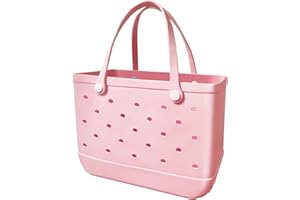 Upven Rubber Beach Tote Bag - Waterproof Washable Durable Open Tote for Sports, Pool, Gym, Large Rubber EVA Bag With Holes, Stylish Women's Beach Pool Gym Sports