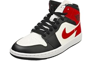 NIKE Air Jordan 1 Mid Women's Shoes (BQ6472-160, Sail/Off Noir/White/Gym Red)