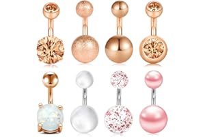 AceFun 6mm Corto Ombligo Anillos de Acero Inoxidable Petite Ombligo Anillos para Mujeres niñas 14G perforación del Cuerpo