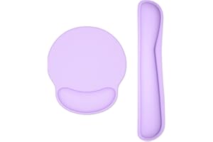 Dapesuom Repose-poignet et tapis de souris avec support de poignet, repose-poignet en mousse à mémoire de forme pour clavier et souris, tapis de poignet ergonomique, violet
