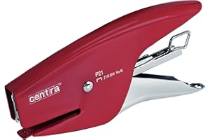 Esselte Centra Cucitrice a Pinza P21, Capacità 15 fogli, Profondità cucitura 40 mm, Caricamento posteriore, Compatibile con Punti 21/4 (n.8), Rosso, 626153