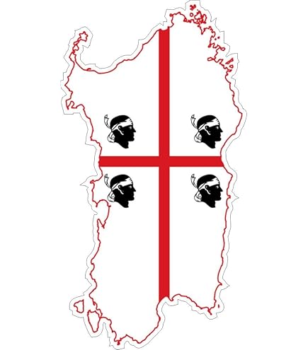 Bandierina Auto Sardegna - Gagliardetto In Poliestere Doppia Faccia Per Macchina