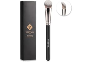 TEOYALL Angewinkelter Kontur Pinsel, Synthetischer Concealer Pinsel zum Mischen, Festlegen und Auftragen von flüssigen, Cremes und Puder-Kosmetika