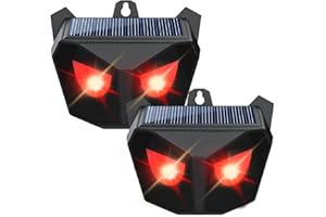 LOFFU Solar Animal Repeller Outdoor,Night Time Solar Powered Animal Repeller,Waterproof,Animal Control,with Two Red Flashing Lights,for Cats Dogs Foxes Birds Skunks for Farm Garden Yard