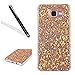 Produktbild Galaxy J5 2017 Handytasche,Glitzer Hülle für Samsung Galaxy J5 2017,Leeook Hülle TPU Case Schutzhülle Silikon Crystal Kirstall Clear Case Durchsichtig Gold Glitzer Malerei Muster Transparent Silikon Schutzhülle Hülle Cover Abdeckung Etui TPU Bumper Schale für Samsung Galaxy J5 2017 + 1 x Schwarz Eingabestift-Gold Glitzer