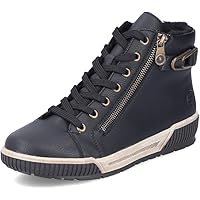 Rieker Damen Stiefeletten 77041 Schwarz - Bequem Mit Reißverschluss