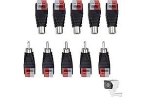 ARADOEA 5 Pairs Premium 2.1 X 5.5mm Connector 12V Male Female DC Barrel Jack Power Connector Screw Terminal Adapter Socket Plug Kit for CCTV Security Camera Led Light Strips or Other DC 5V-24V Devices (RCA)