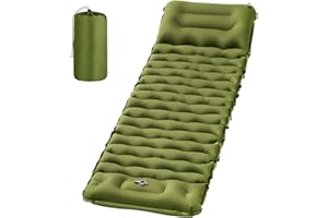 ZODAS Self Inflating Camping Mattress, Upgraded Material, Inflatable Sleeping Pad with Built-in Foot Pump, Self-inflating Sleeping Mats for Camping, Tent, Backpacking, Hiking, Single Green