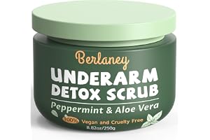 Body Scrub och armhåla avgiftningsskrubb 250 ml med pepparmynta, aloe vera och valnöt skalpulver, hjälper till att ta bort lu