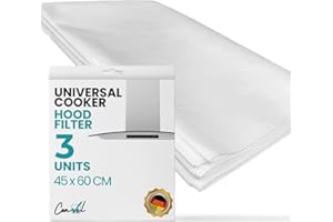 COAVEL 3 Filtros universales para campana extractora Filtros de papel 45 x 60 cm adaptables a cualquier campana de cocina. Filtro antigrasa de 1 mm de espesor.
