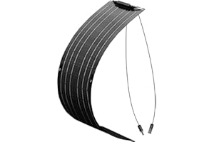 XINPUGUANG Panel solar flexible 50 W 12 V, monocristalino, panel fotovoltaico ligero impermeable para yate, vehículos de ocio, techo, baterías