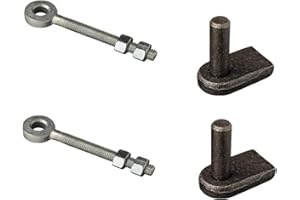 Wyre Direct 2X Heavy Duty Gate Hinge Brackets, Driveway Gate Hinges - Gate Bracket Suitable for Garden Gates, Sheds & Garage Doors - 12mm Pin & M12 X 100mm Hinge Eyes Weld On Hinge Brackets Set