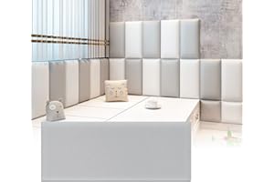 Windplusya 3D kids Anti-collision Wall Stickers, Thicken Tatami Nursery Wall Stickers, Peel and Stick Headboard, Upholstered Wall Panels for Bedroom Dojo Play Room-Grey||4pack