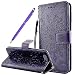 Produktbild Fraelc® Huawei P10 Hülle Premium Kunstleder Tasche im Bookstyle Klapphülle mit Weiche Silikon Handyhalter Lederhülle für Huawei P10 Indische Sonne Design Brieftasche - Lila