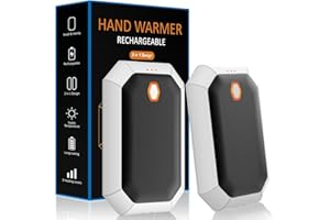 WOWGO Lot de 2 chauffe-mains rechargeables - 4000 mAh - Idéal pour les sports de plein air, le camping, la chasse, le golf, les meilleurs cadeaux d'hiver pour femmes, hommes, familles