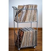 Abronya Plaklık Plak D&uuml;zenleyici Metal Organizer Kitaplık Mat siyah