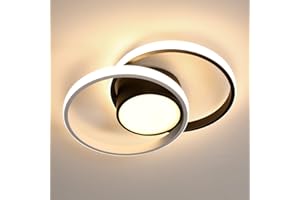 ‎COMELY Deckenlampe LED, 42W 4800LM Schwarz und Weiß Deckenlampe LED Modern, Decke Küchenlampen Modern für Wohnzimmer, Schlafzimmer, Arbeitszimmer, Esszimmer, Kaltweiß 6500K