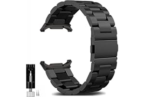 OTOPO Kompatibel SAMSUNG Galaxy Watch 8 40mm 44mm/ 8 Classic 46mm Armband 2025, Galaxy Watch 8 Classic Metall Frauen Männer,Metallarmband Edelstahl Schwarz