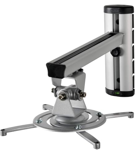HFTEK Deckenhalterung Für Beamer/Projektor – Neigbar & Schwenkbar, Bis 10 Kg, Max. Lochkreis 31 Cm, Mit Kabelführung