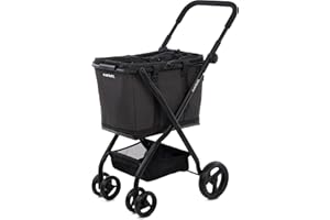 Carlett - Cube S | Carro de la Compra Plegable + Bolsa Extraíble | Cesta Convertible en Bolso | Tejido Impermeable | Ruedas 360° Desmontables | Diseño Compacto y Elegante | Volcano