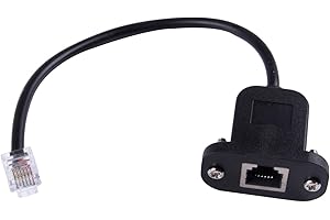 SUAMDOEN RJ12 6p6c Hembra a Macho Teléfono Panel Montaje Lan Red Ethernet Cable Extensión 15cm