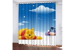 SMNVCKJ Pooh Bear, tenda oscurante in tessuto impermeabile, per cameretta dei bambini, stampa digitale 3D, 100% poliestere, 8,150 x 166 cm